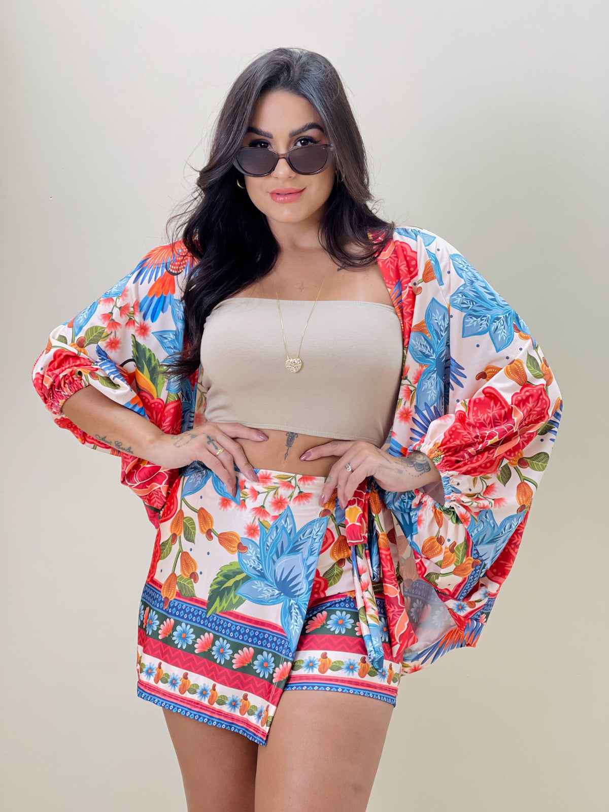 Conjunto Larissa Araras Tropicais