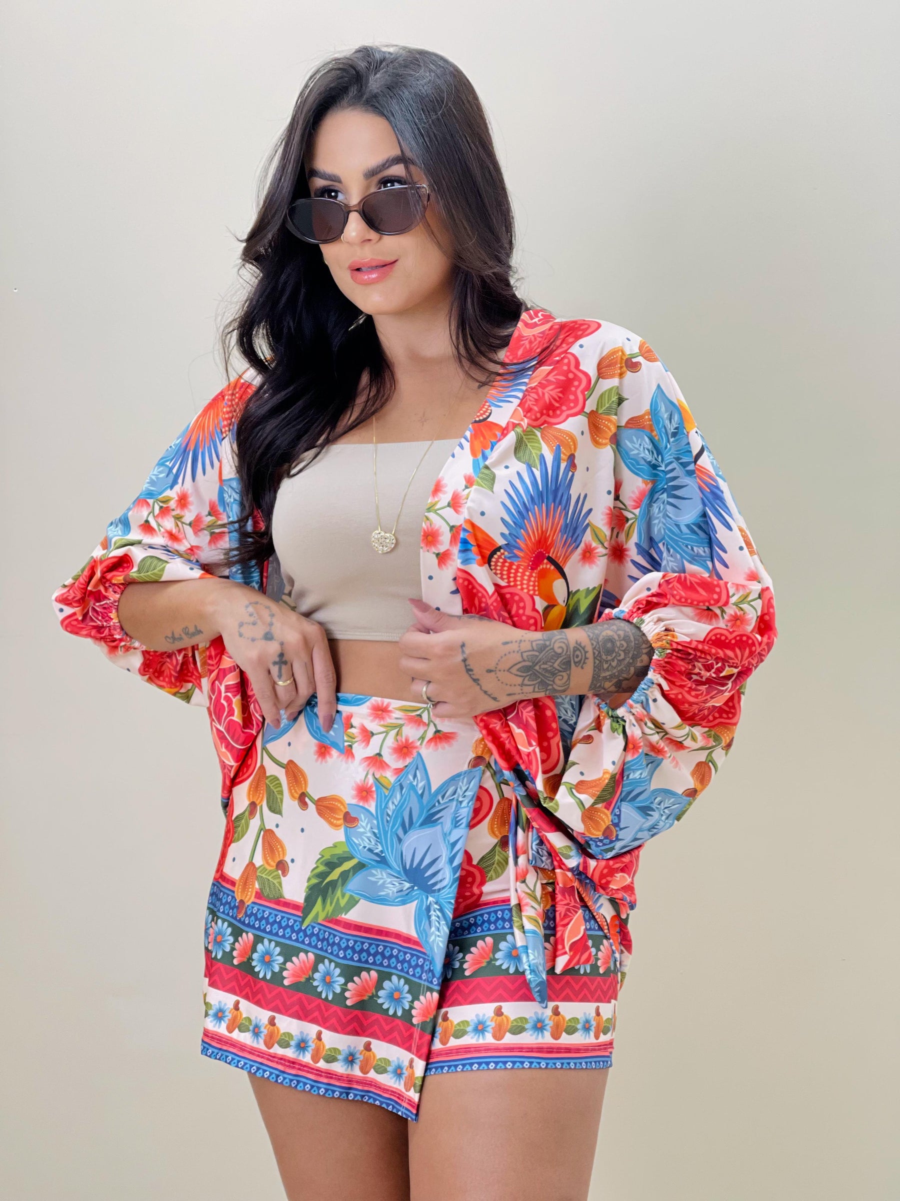 Conjunto Larissa Araras Tropicais